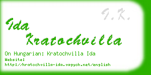 ida kratochvilla business card